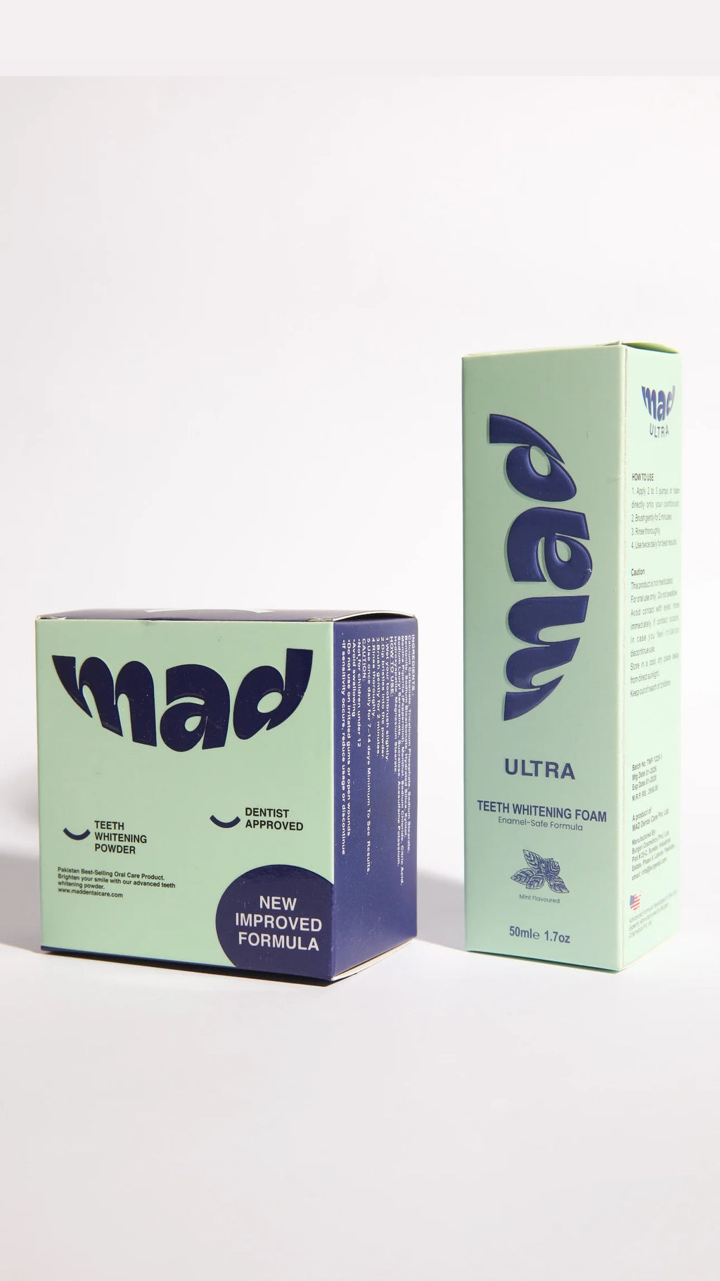 MAD Teeth Whitening Foam + MAD Teeth Whitening Powder (HIGHLY RECOMMENDED) 20% EXTRA DISCOUNT