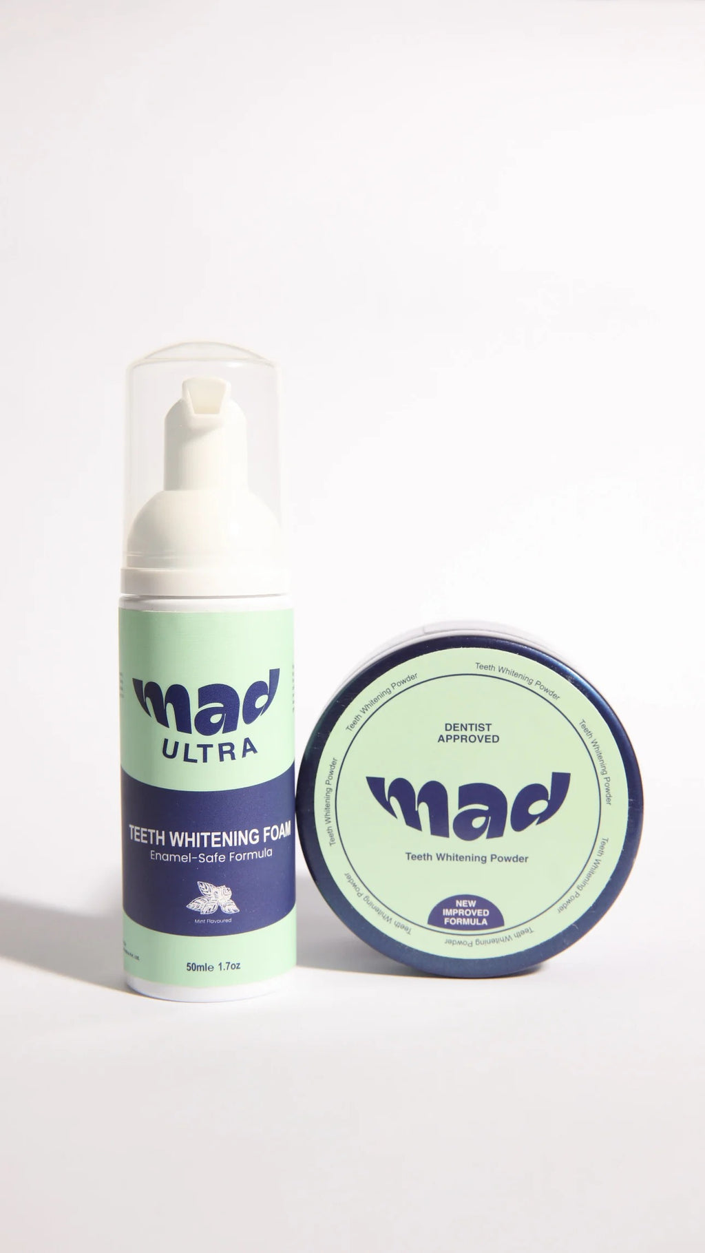 MAD Teeth Whitening Foam + MAD Teeth Whitening Powder (HIGHLY RECOMMENDED) 20% EXTRA DISCOUNT